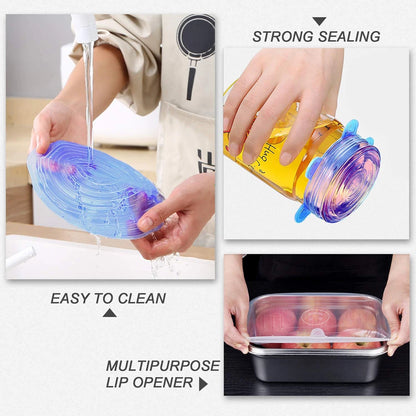 Silicone Stretch Food Covers Kitchen Fresh