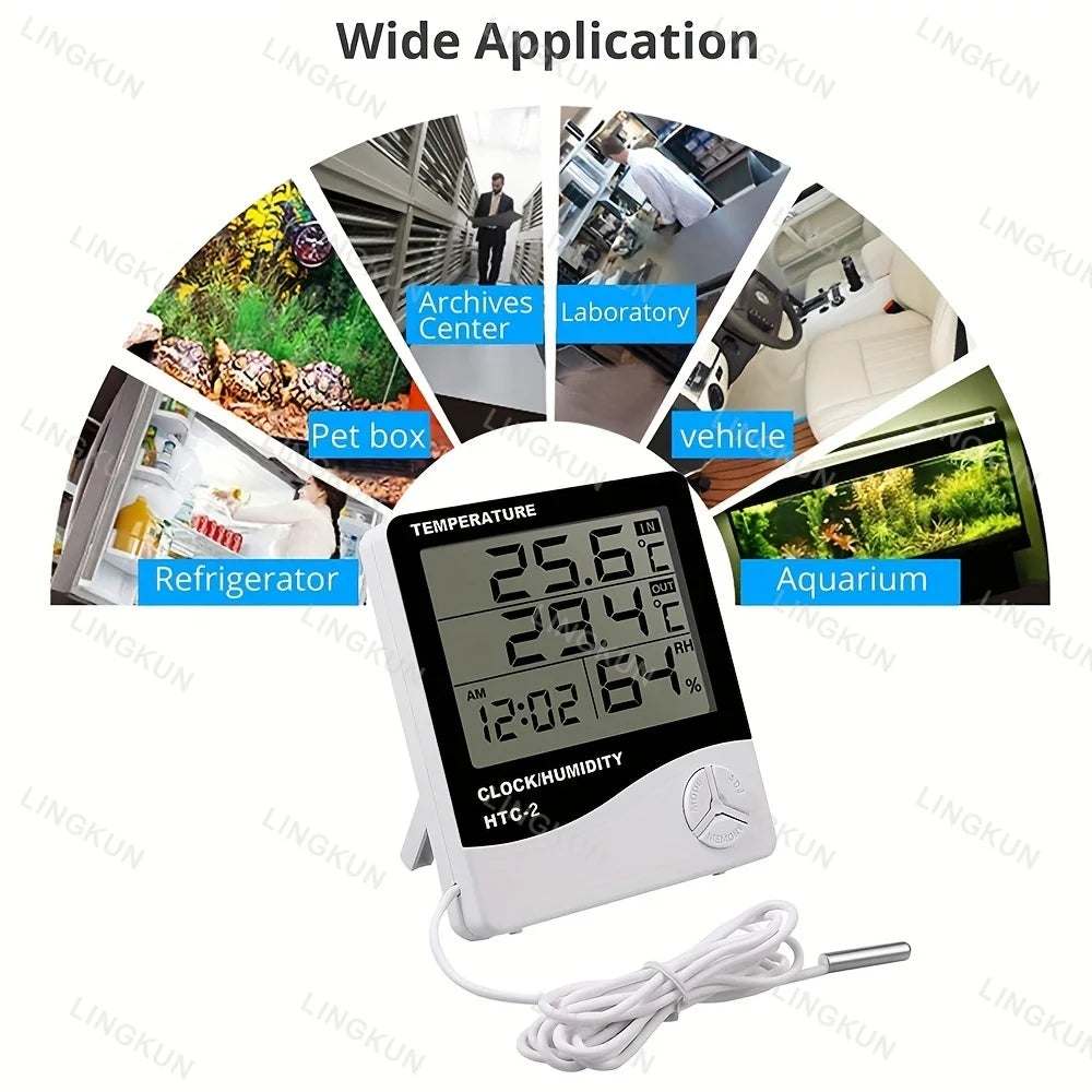 Smart Home Weather Station with Alarm Clock, LED Digital Thermometer
