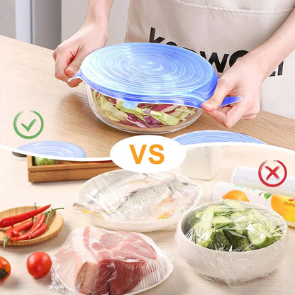 Silicone Stretch Food Covers Kitchen Fresh