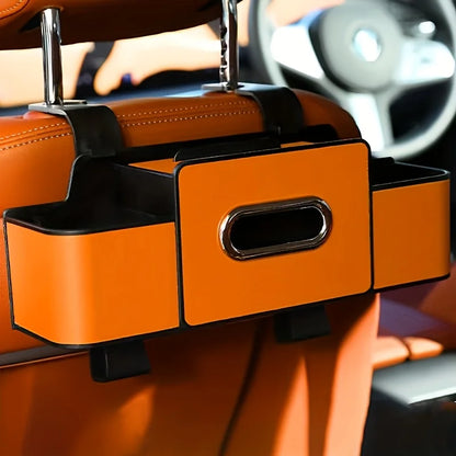 Car Seat Organizer with ABS Box & Tissue Holder