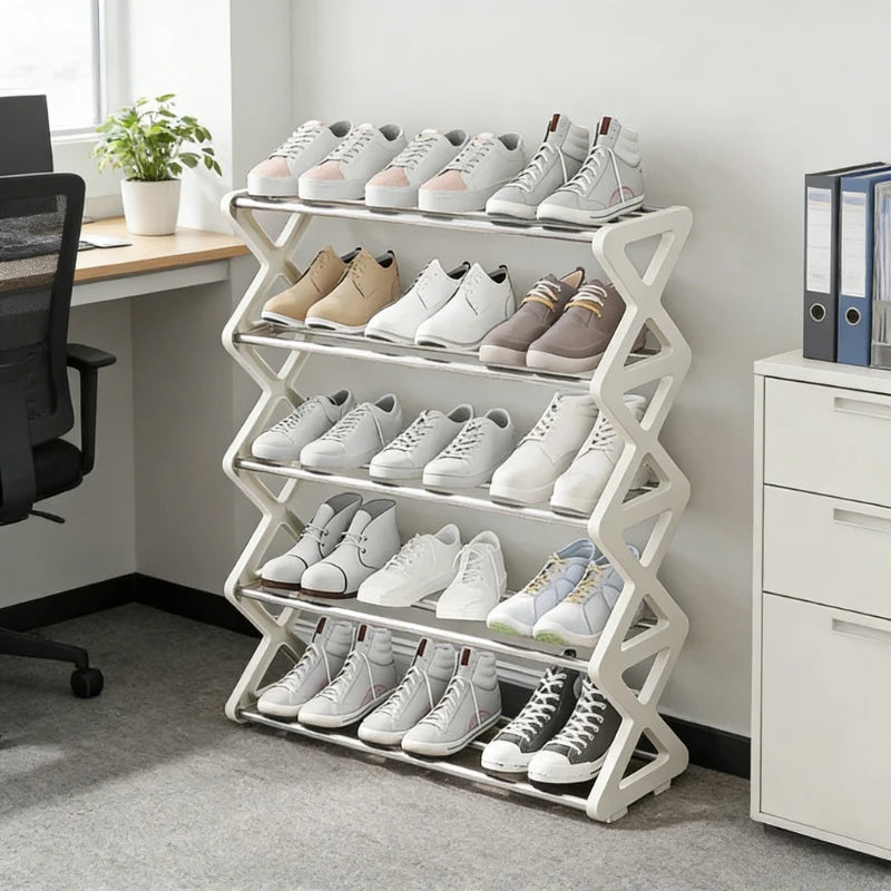 Large Capacity & Easy Assembly Space - Saving Z - Type Shoe Rack