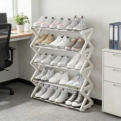 Large Capacity & Easy Assembly Space - Saving Z - Type Shoe Rack
