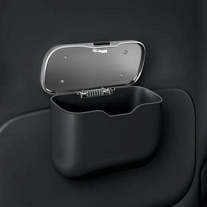 Multifunctional Car Trash Can with Lid Button