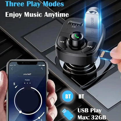 Bluetooth FM Transmitter Hands-Free Calling Radio Receiver Mp3 Music Stereo Adapter