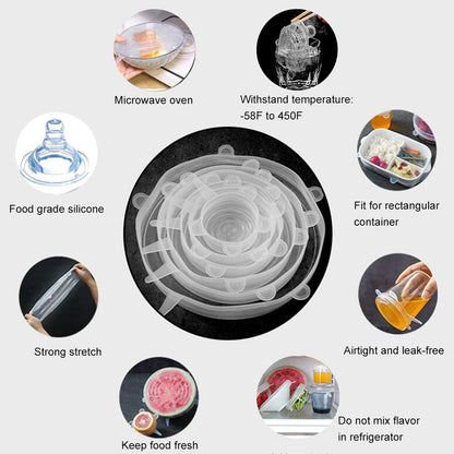 Silicone Stretch Food Covers Kitchen Fresh