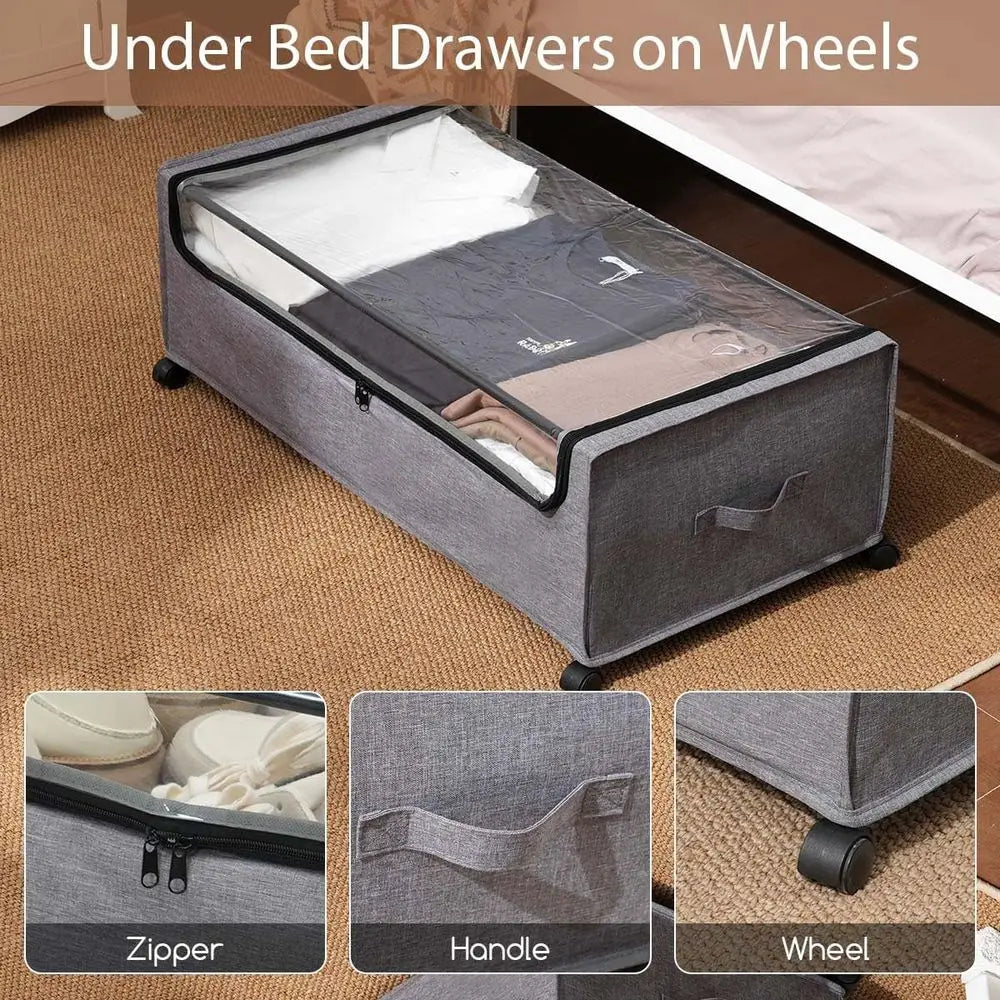 Heavy-Duty 4XL 90L Rolling Underbed Storage