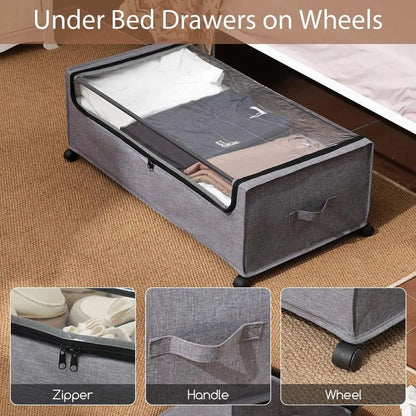 Heavy-Duty 4XL 90L Rolling Underbed Storage