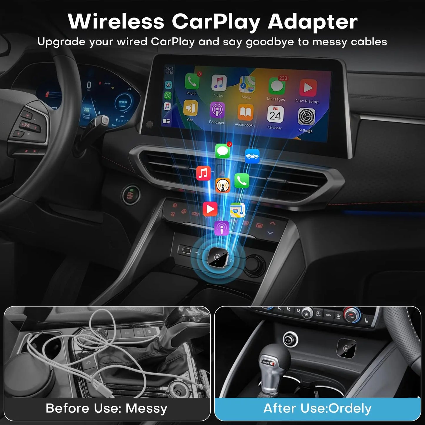 2 in 1 Mini Wireless CarPlay Adapter