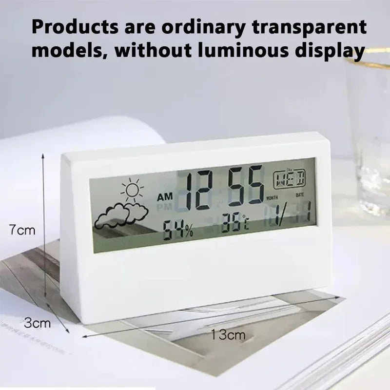 Smart Home Weather Station with Alarm Clock, LED Digital Thermometer