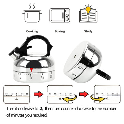 Kettle Shape Mechanical Cooking Timer Countdown Alarm