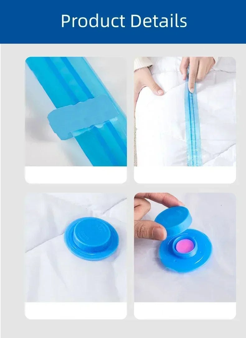 6PCS Vacuum Bag With Valve or Pump for Clothes