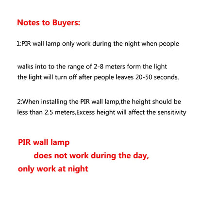 6W/10W/20W PIR Sensor  LED Wall Light