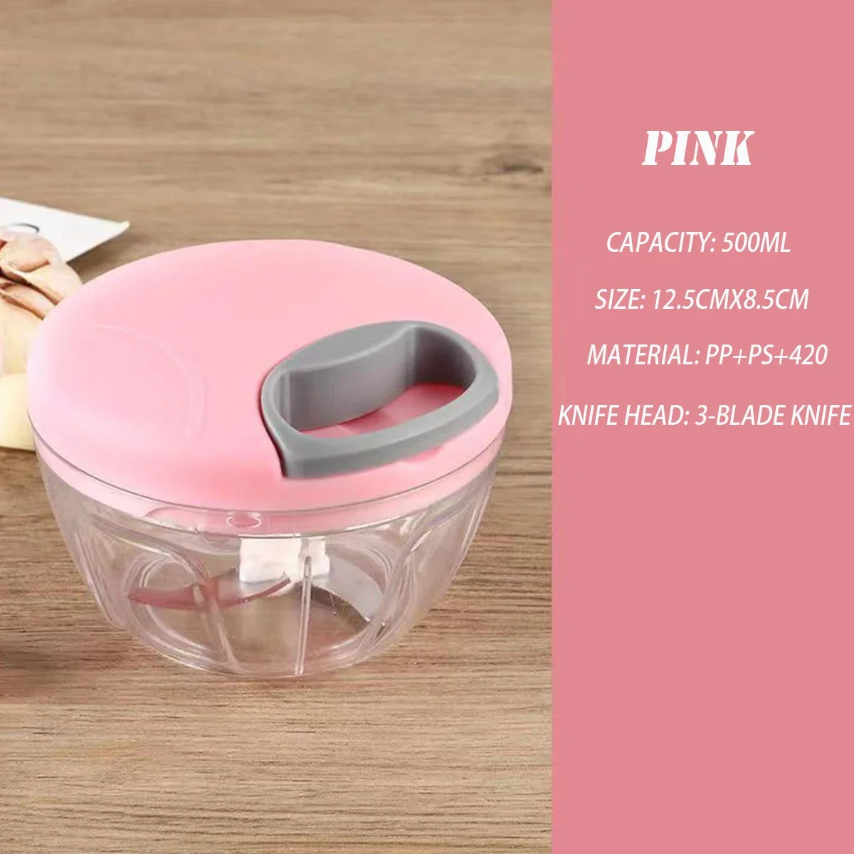 500/900ML Manual Meat Mincer Garlic Chopper