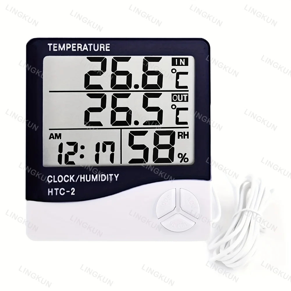Smart Home Weather Station with Alarm Clock, LED Digital Thermometer