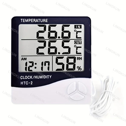 Smart Home Weather Station with Alarm Clock, LED Digital Thermometer