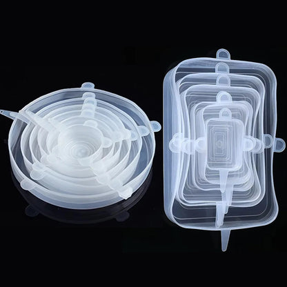 6 Pcs Silicone Cover  Stretch Lids for Kitchen