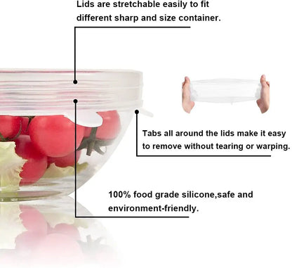 Silicone Stretch Food Covers Kitchen Fresh