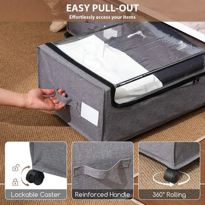 Heavy-Duty 4XL 90L Rolling Underbed Storage