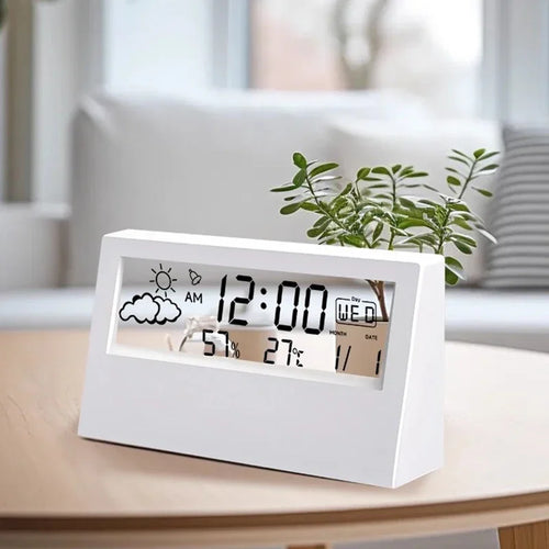 Smart Home Weather Station with Alarm Clock, LED Digital Thermometer