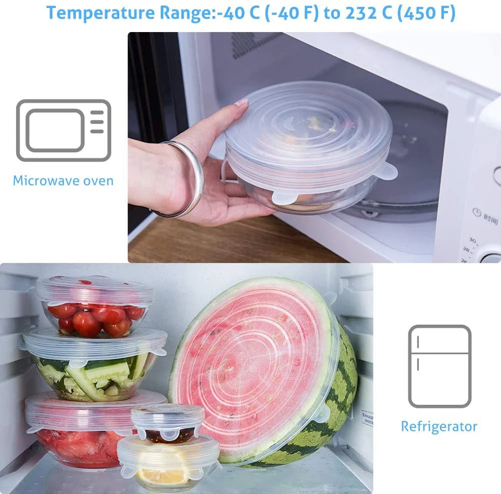 Silicone Stretch Food Covers Kitchen Fresh