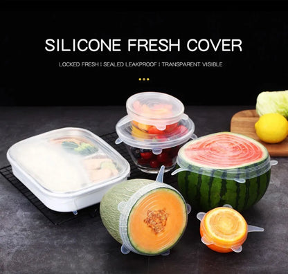 6 Pcs Silicone Cover  Stretch Lids for Kitchen