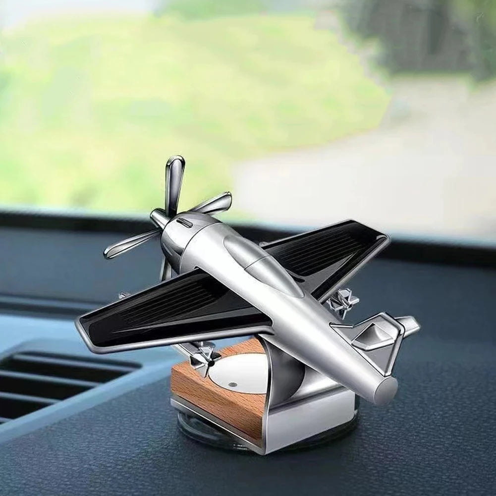 Solar Airplane Car Wooden Base Diffuser