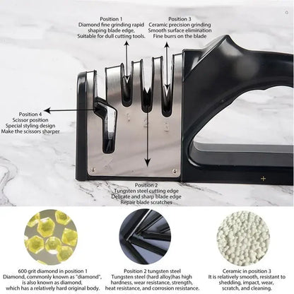 4 Segment Portable Non-Slip Knife Sharpener