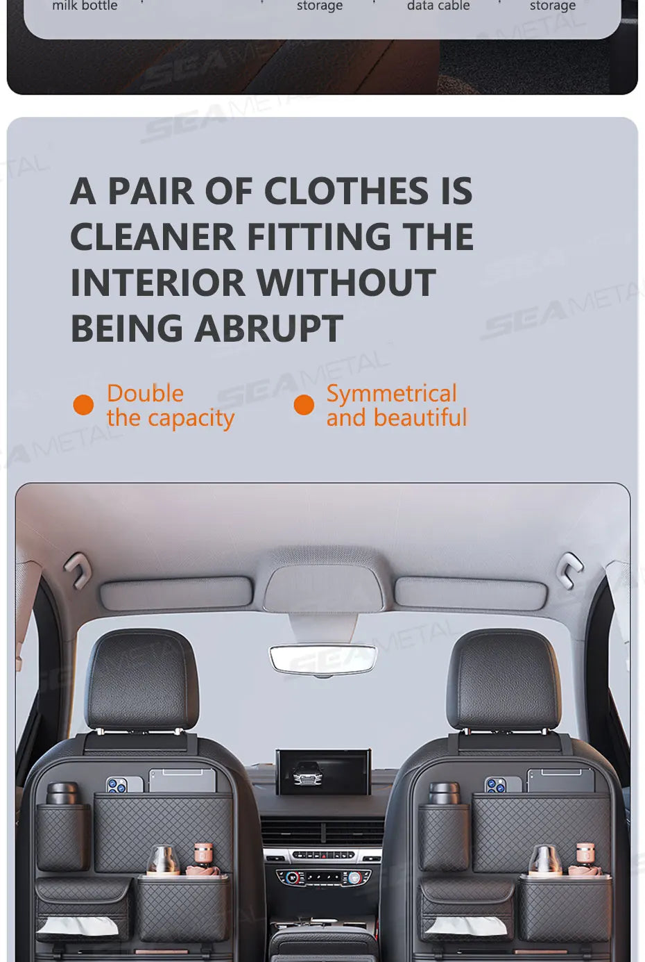 SEAMETAL Multi-functional Car Seat Back Organizer
