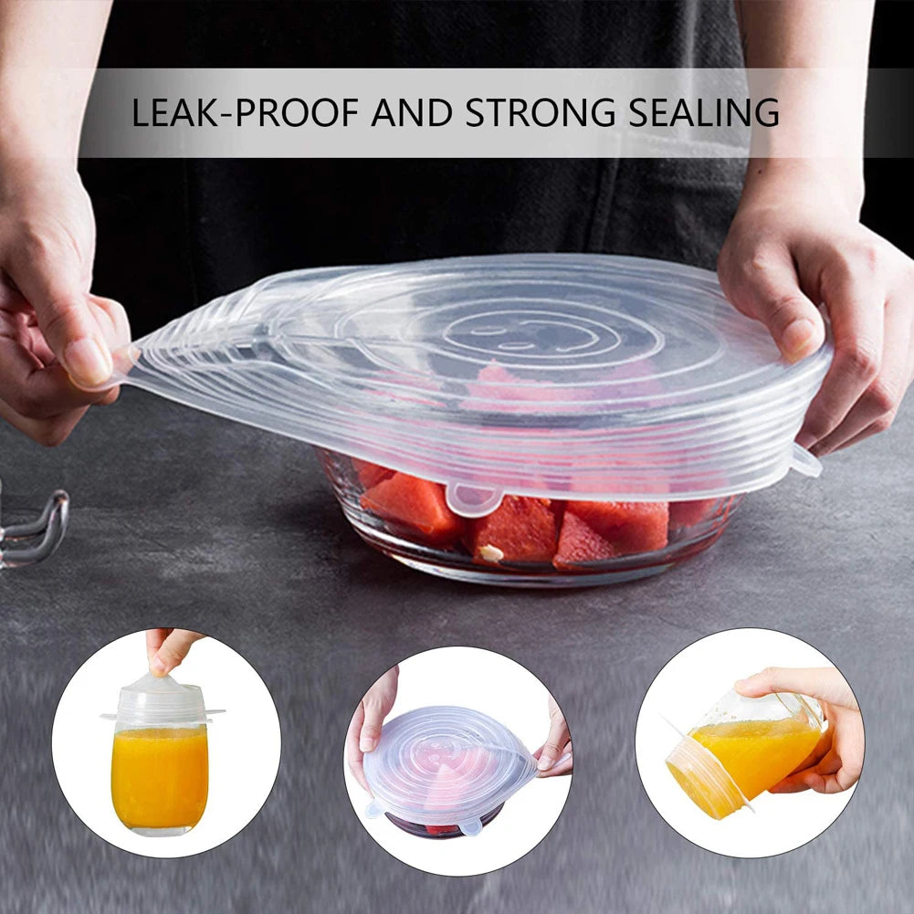Silicone Stretch Food Covers Kitchen Fresh