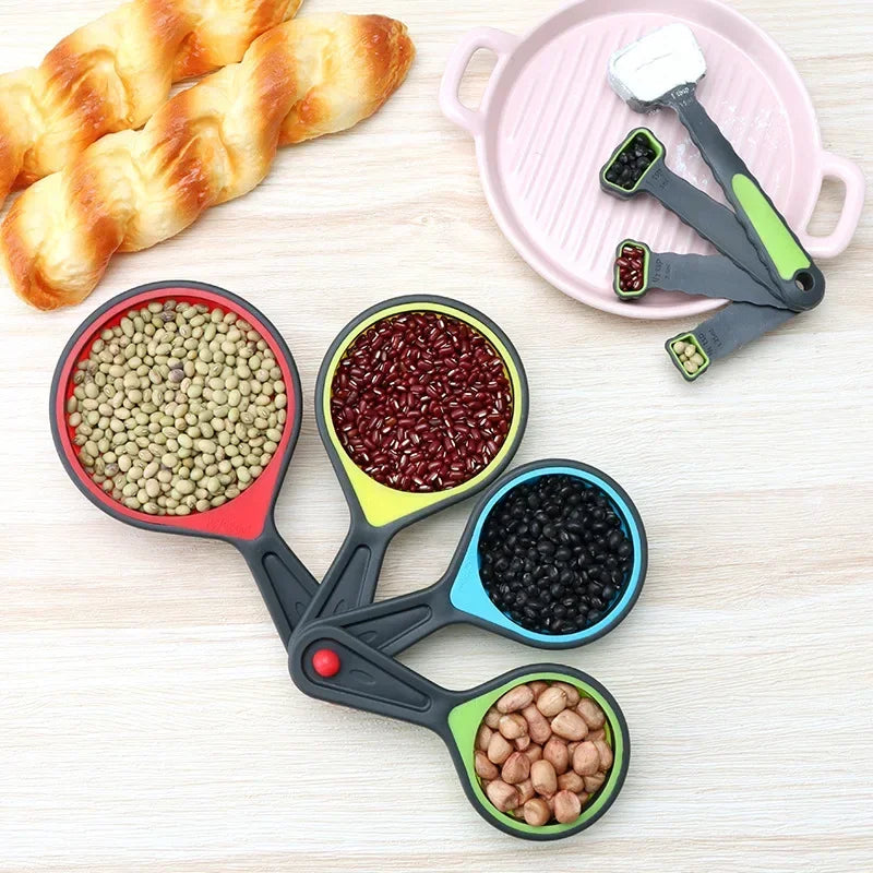 1set Silicone Measuring Spoon Foldable