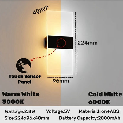 Touch Sensor Switch LED Wall Lamp
