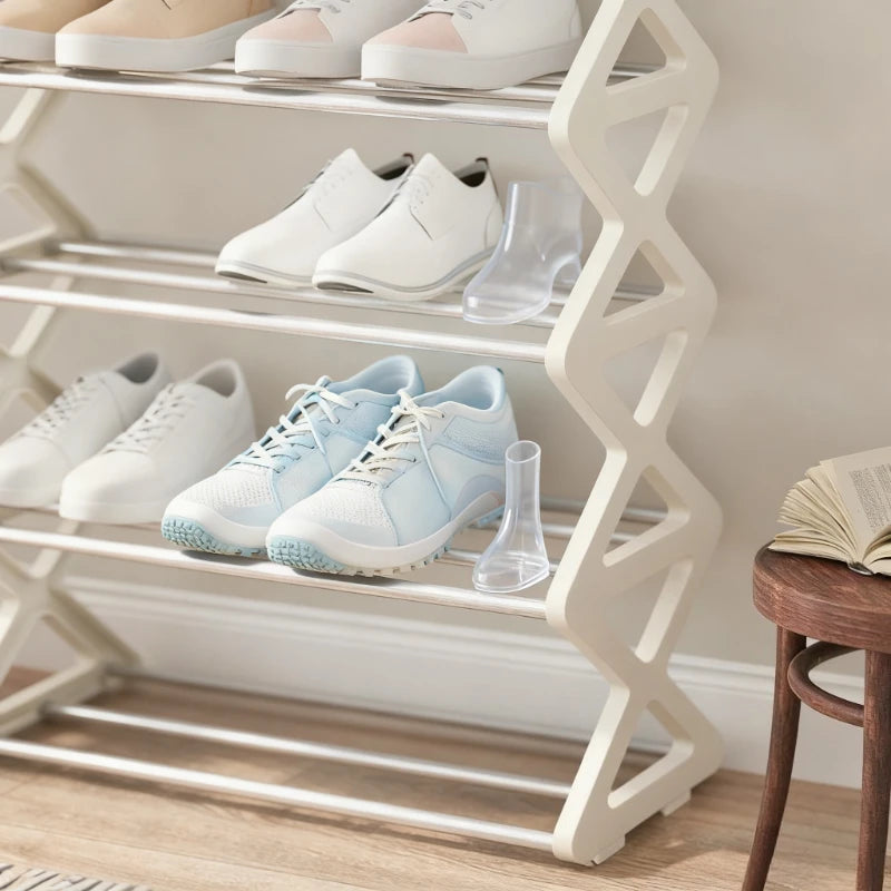 Large Capacity & Easy Assembly Space - Saving Z - Type Shoe Rack