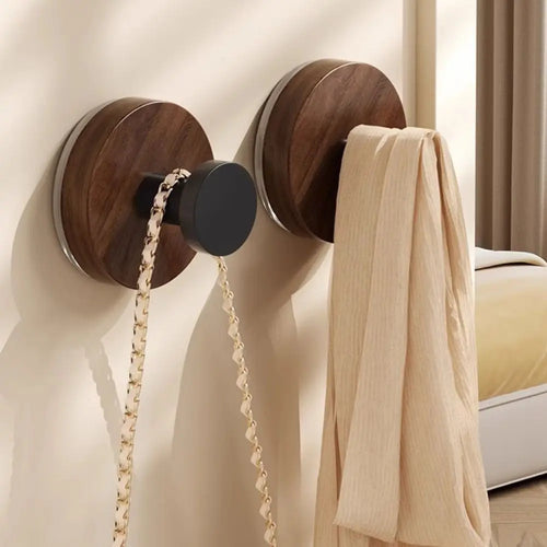 12pcs No-Drill Design Imitation Wood Door Hook
