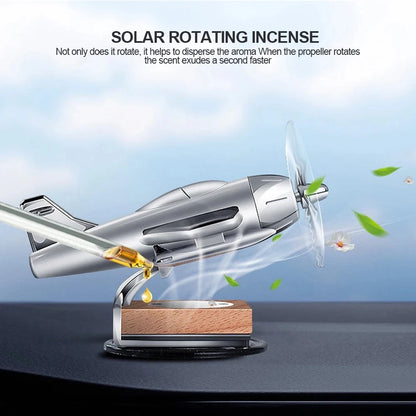 Solar Airplane Car Wooden Base Diffuser