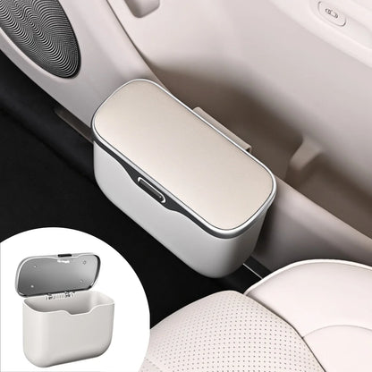 Multifunctional Car Trash Can with Lid Button