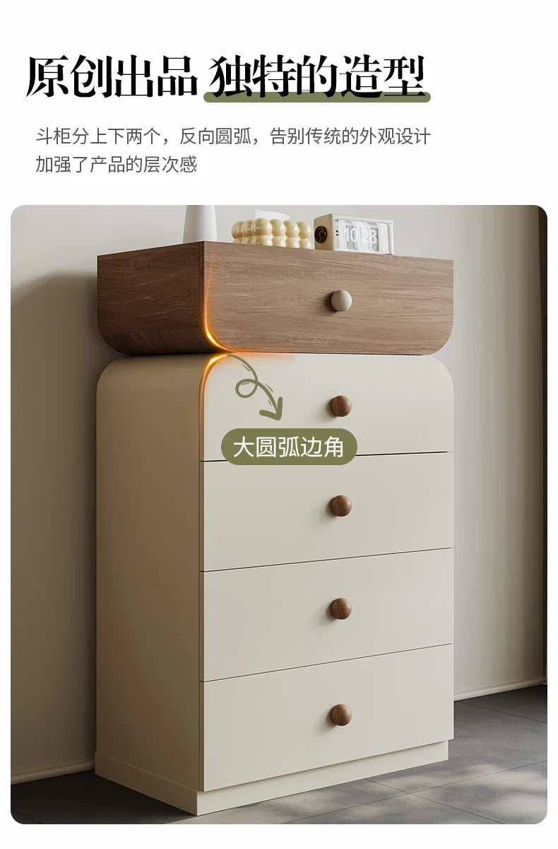 Cream Style Storage Design Creative Display Cabinet