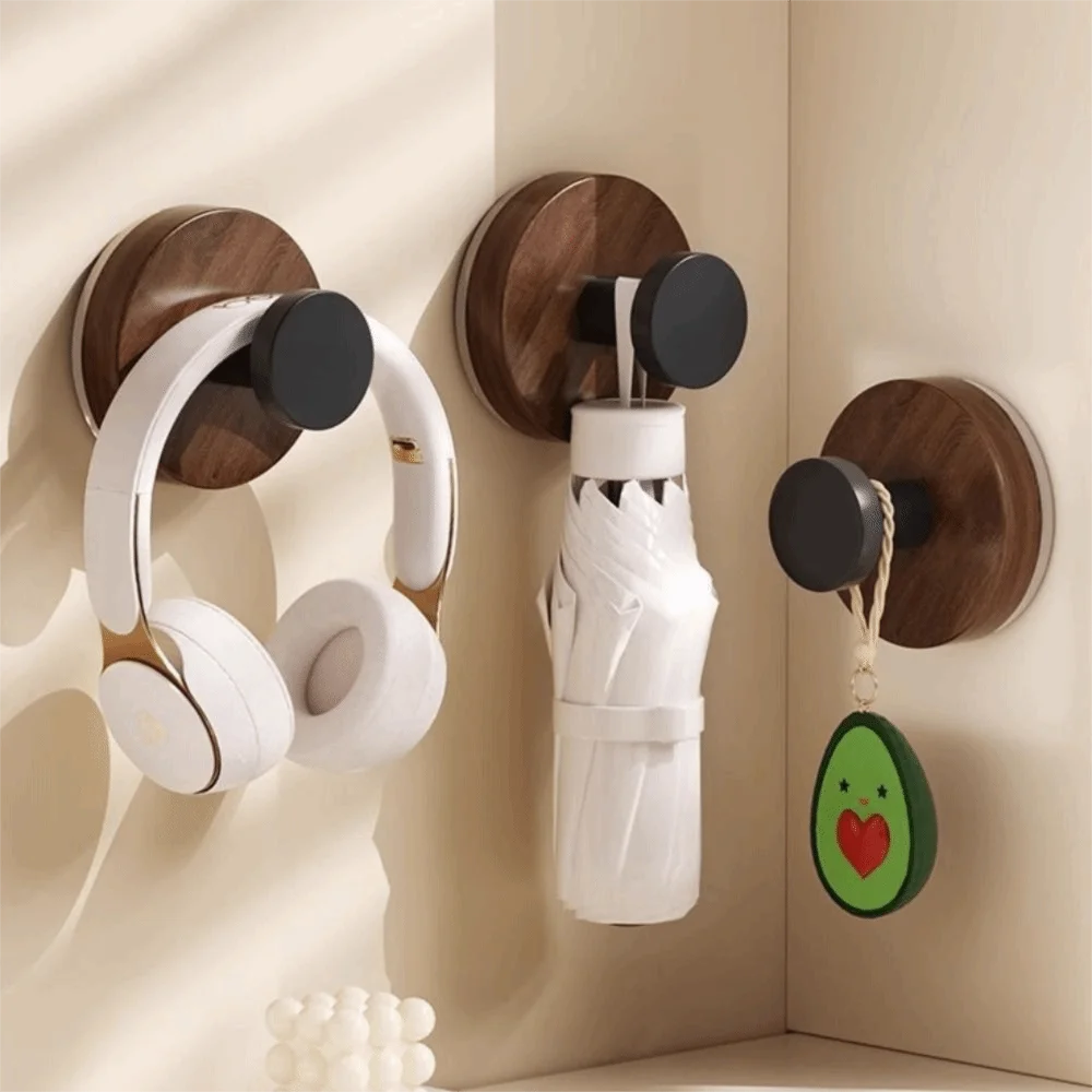 12pcs No-Drill Design Imitation Wood Door Hook