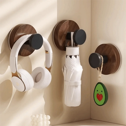 12pcs No-Drill Design Imitation Wood Door Hook