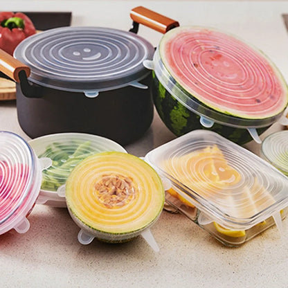 6 Pcs Silicone Cover  Stretch Lids for Kitchen