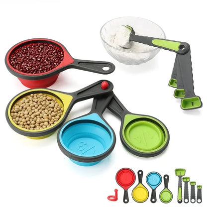 1set Silicone Measuring Spoon Foldable