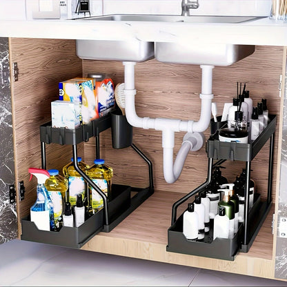 Space Saving 2 Tier Pull Out Storage Box