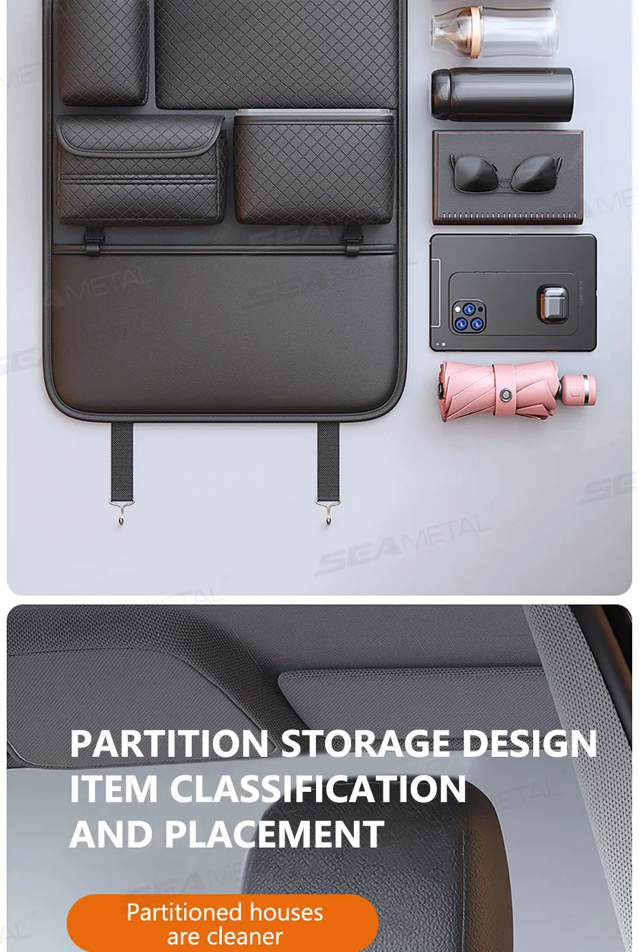 SEAMETAL Multi-functional Car Seat Back Organizer