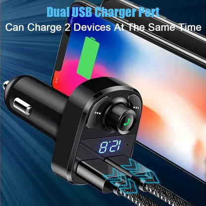 Bluetooth FM Transmitter Hands-Free Calling Radio Receiver Mp3 Music Stereo Adapter