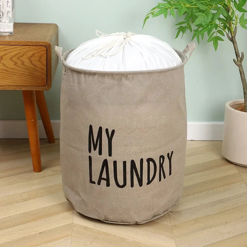 Cotton and Linen Laundry Basket Household
