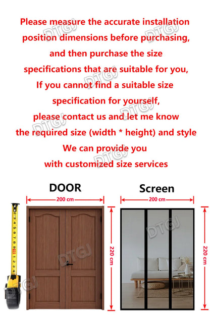 DTGJ Magnetic Door Screen White Mosquito Net
