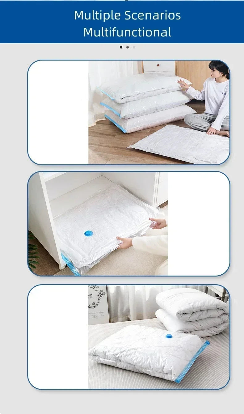 6PCS Vacuum Bag With Valve or Pump for Clothes