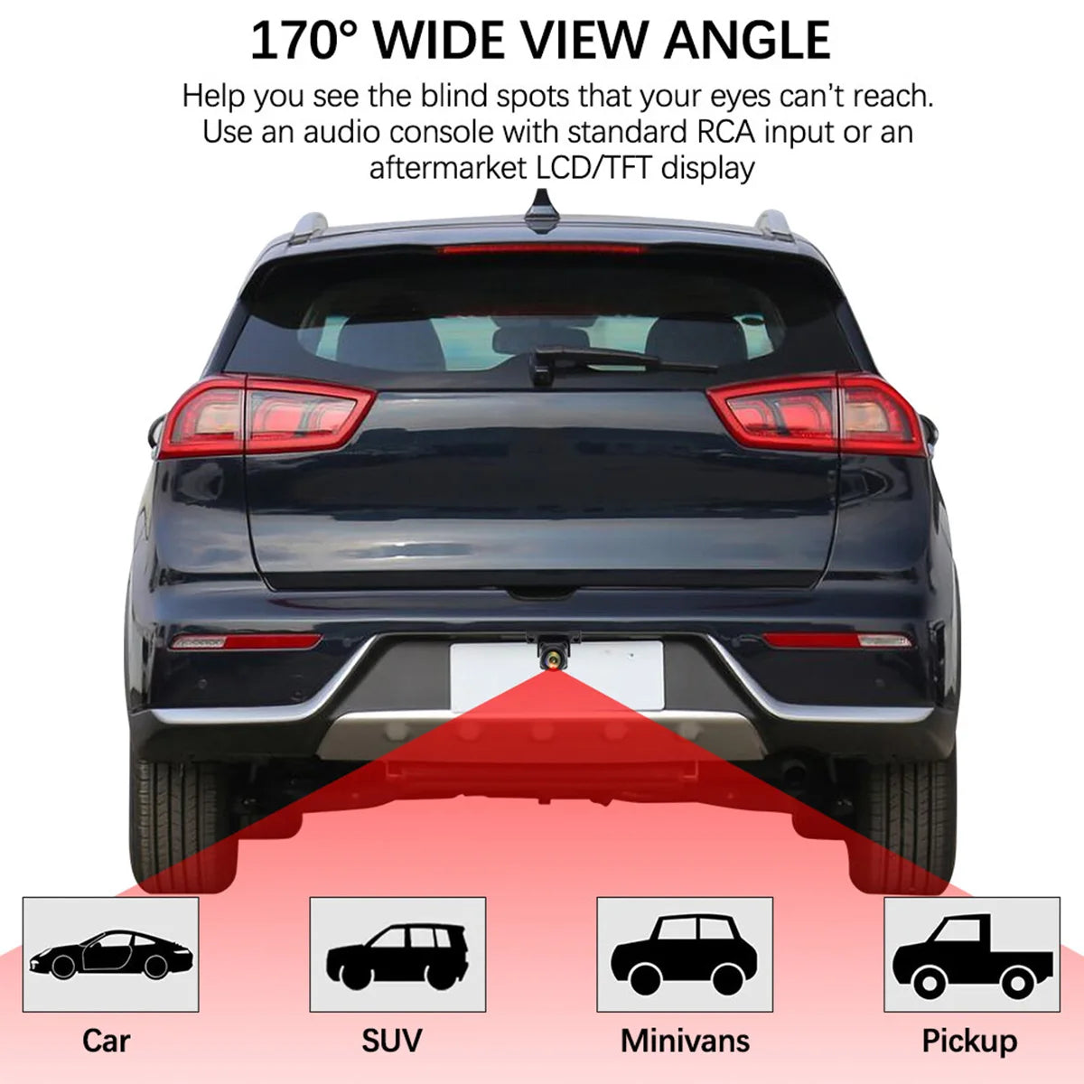 1080P Clear Anti-Interference 170 Degree Wide Angle Car Rear View Camera