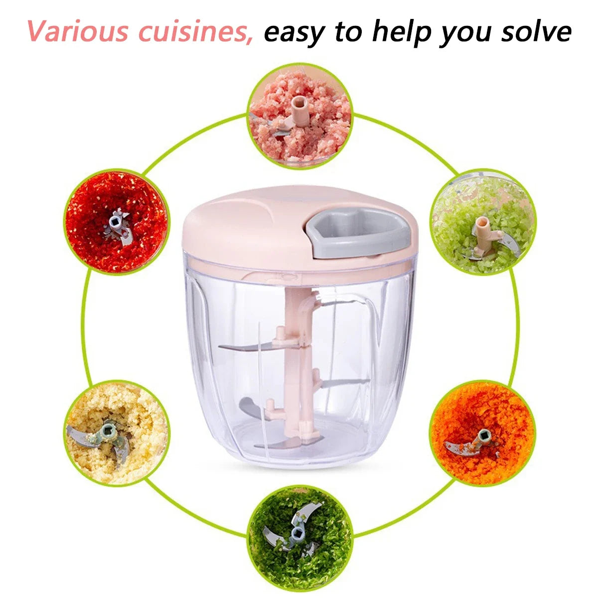 500/900ML Manual Meat Mincer Garlic Chopper