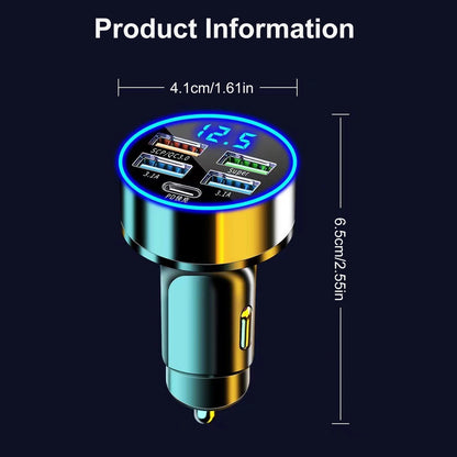 250W 4 Port Fast Car Charging Adapter