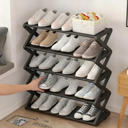 Large Capacity & Easy Assembly Space - Saving Z - Type Shoe Rack
